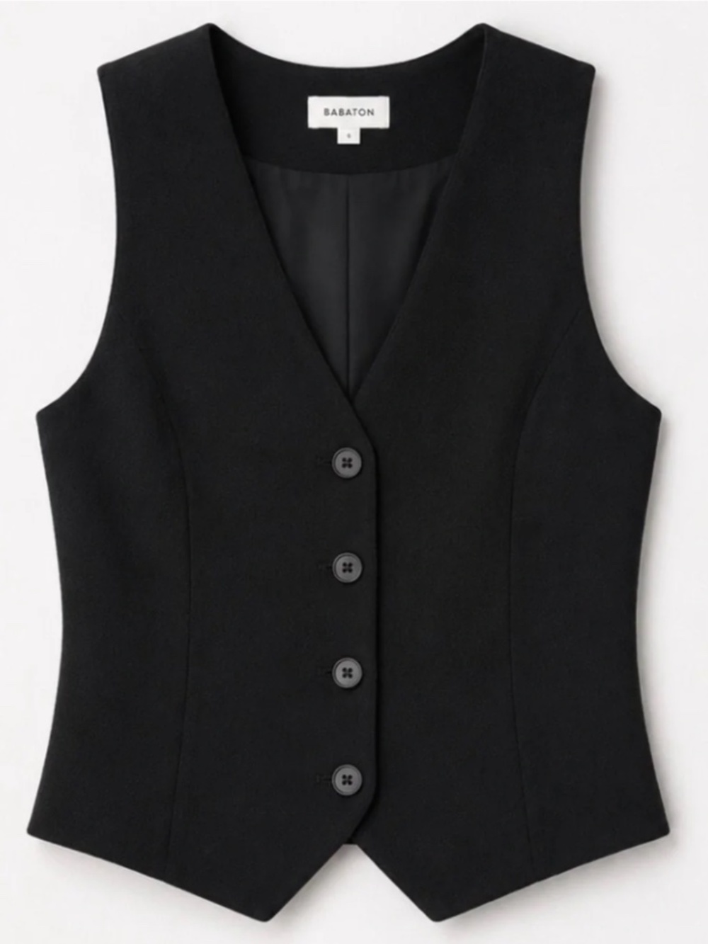 Aritzia Babaton Black Tailored Button Front Waistcoat Vest Small